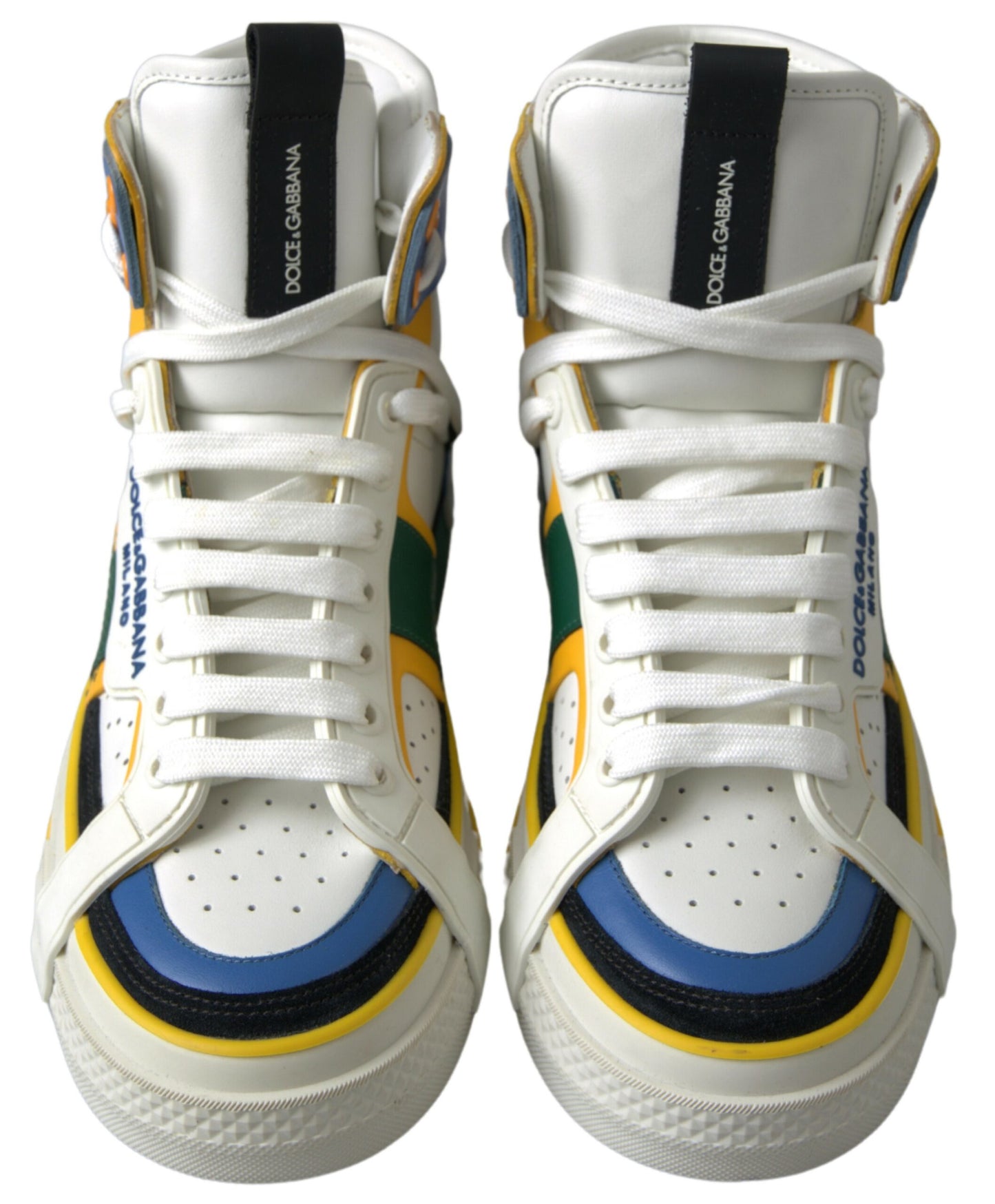 Dolce & Gabbana Multicolor High-Top Leather Sneakers