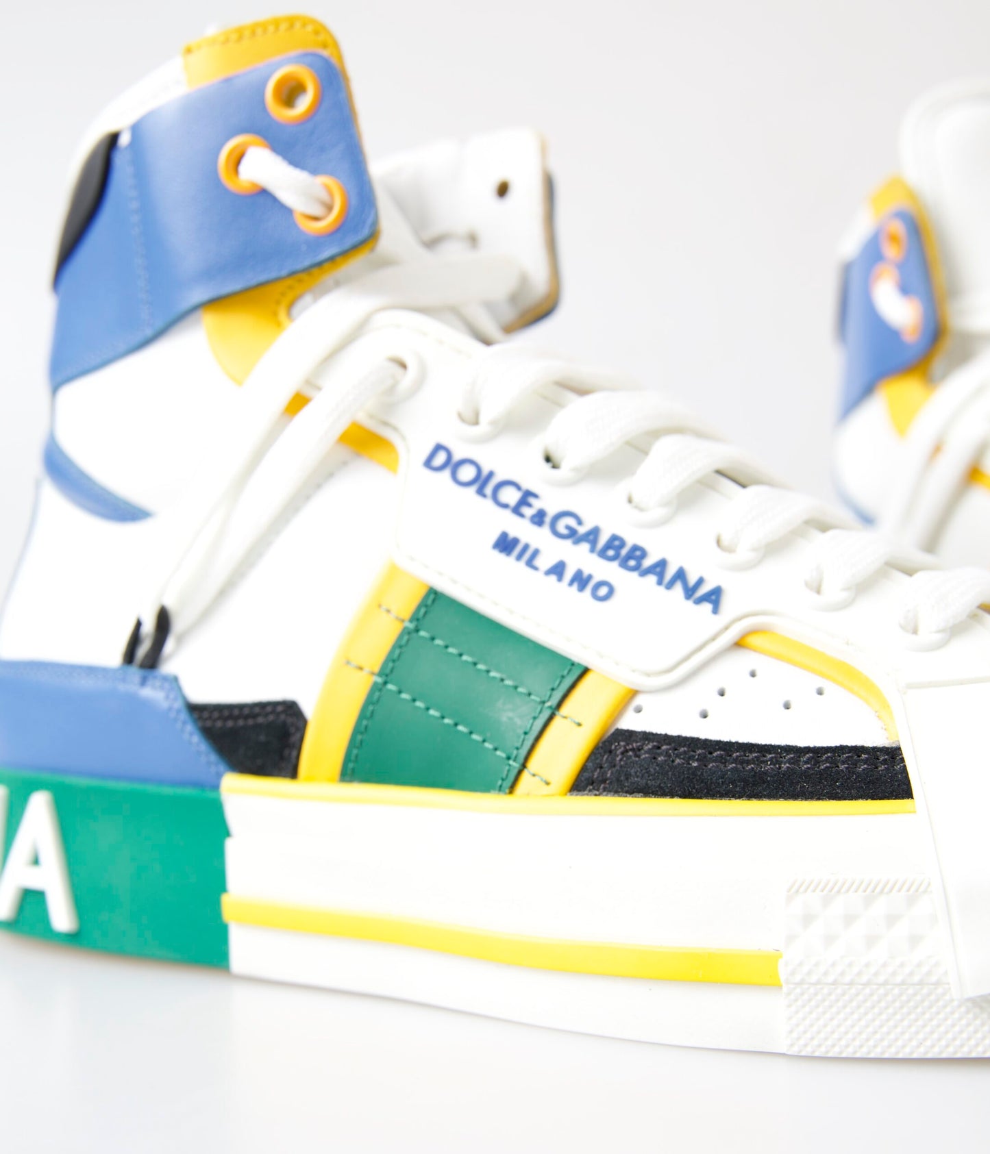 Dolce & Gabbana Multicolor High-Top Leather Sneakers