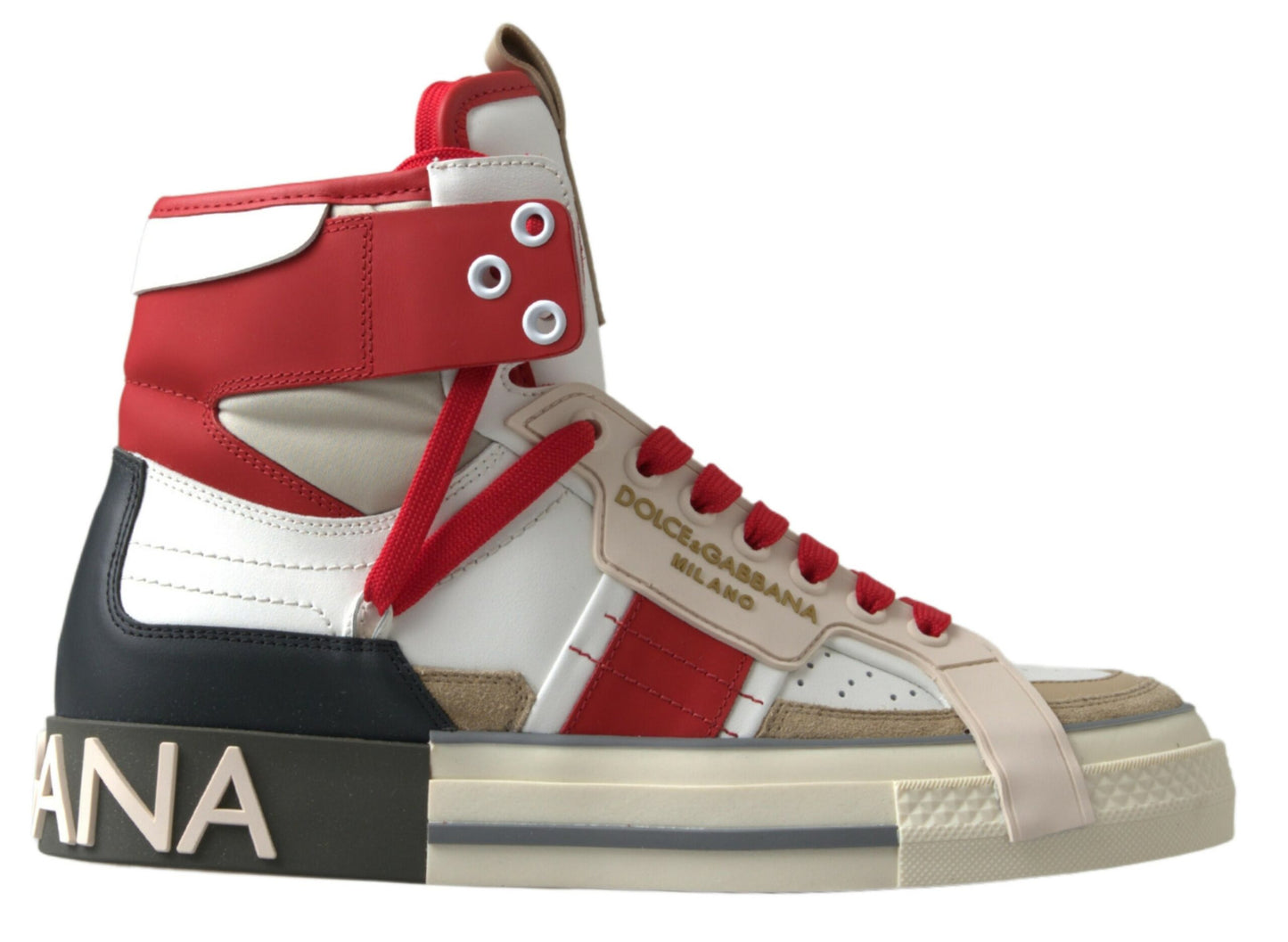 Dolce & Gabbana Multicolor High-Top Leather Sneakers