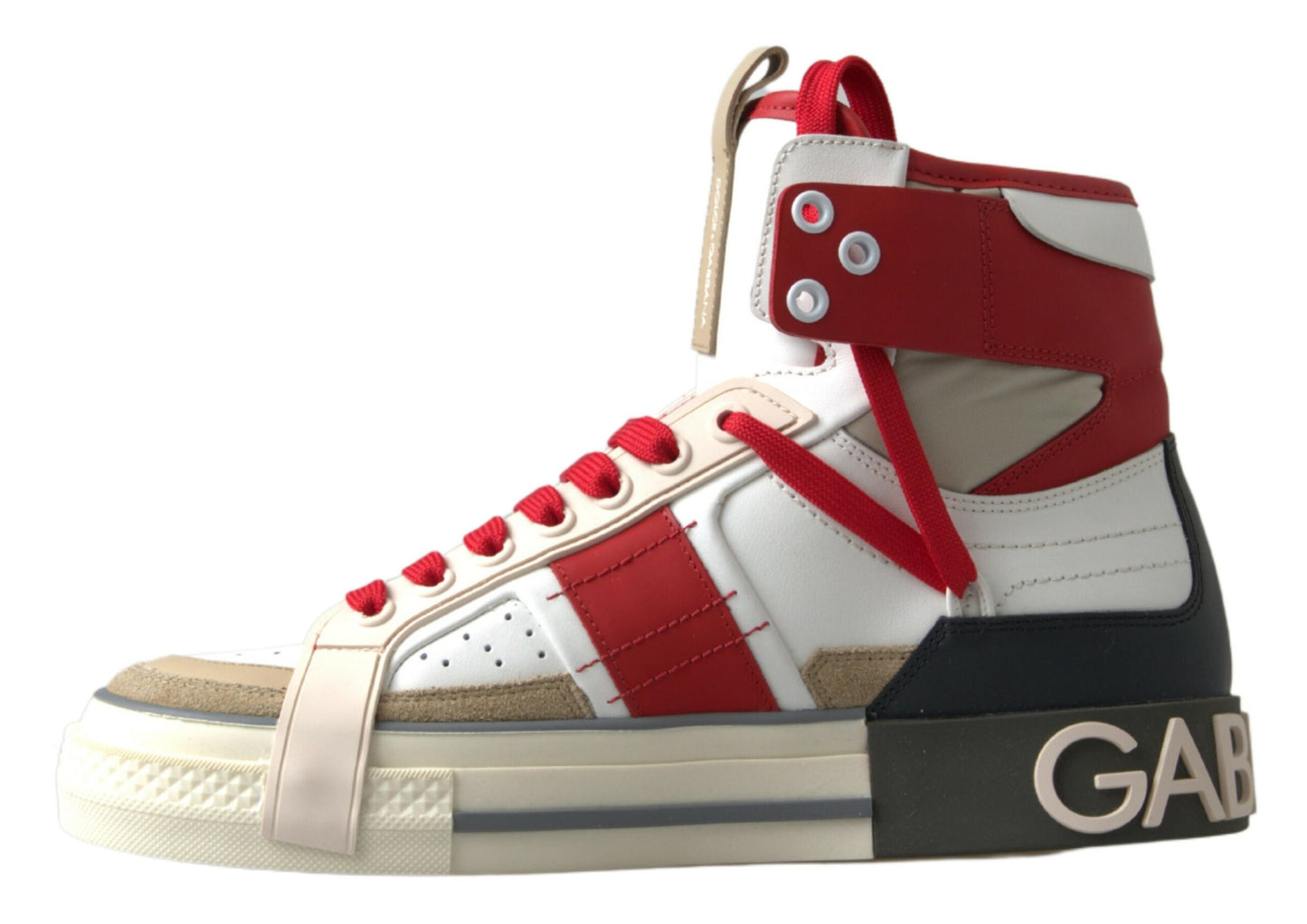 Dolce & Gabbana Multicolor High-Top Leather Sneakers