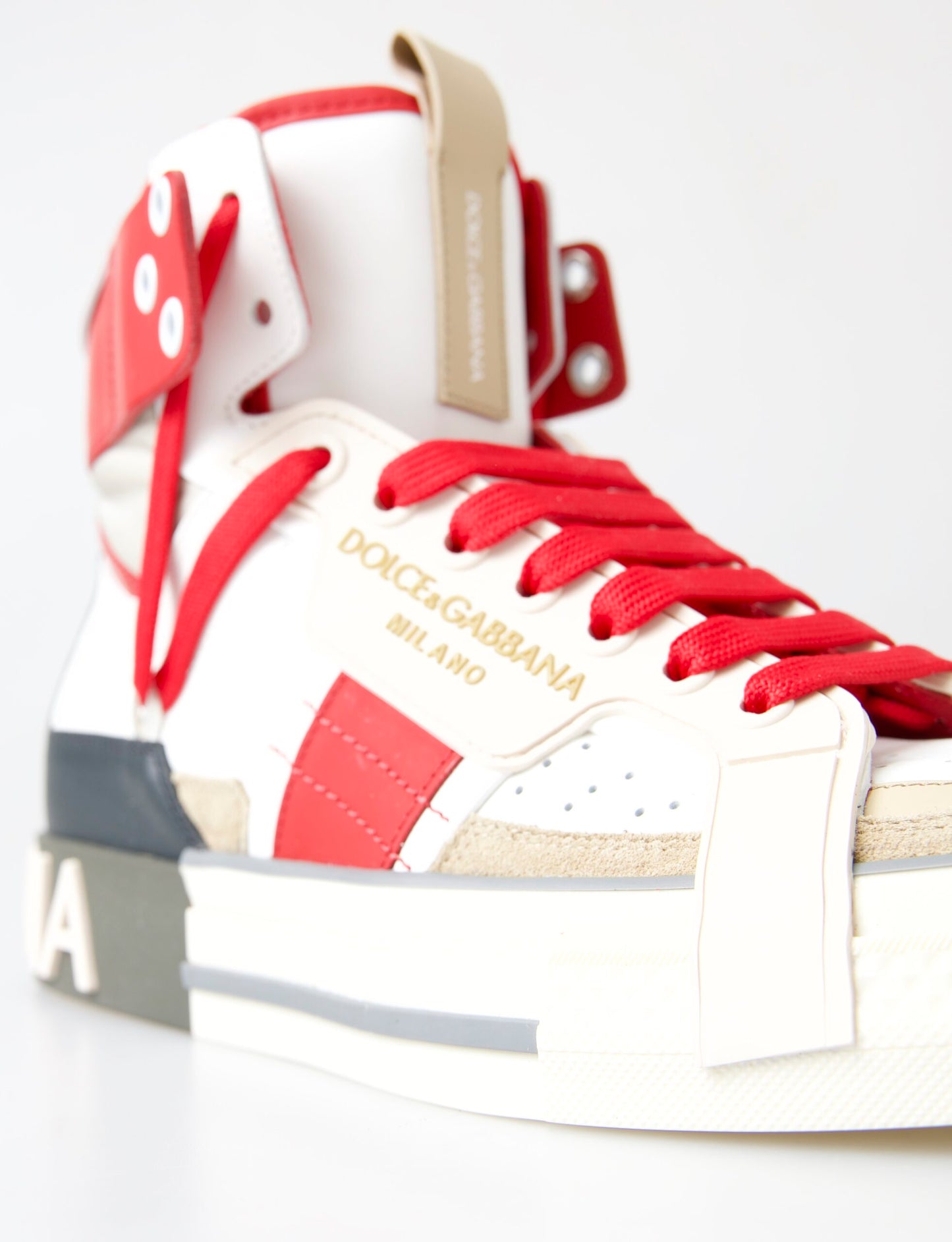 Dolce & Gabbana Multicolor High-Top Leather Sneakers