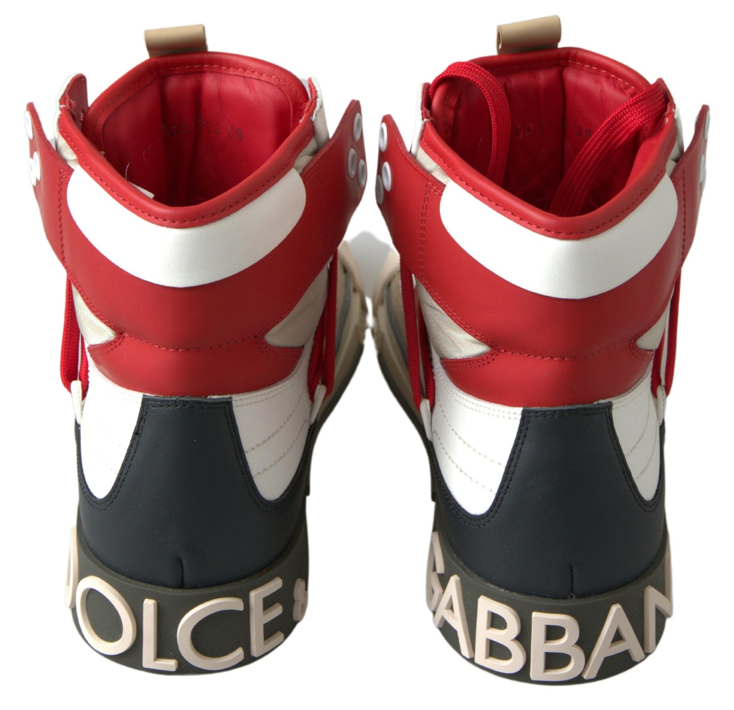 Dolce & Gabbana Multicolor High-Top Leather Sneakers