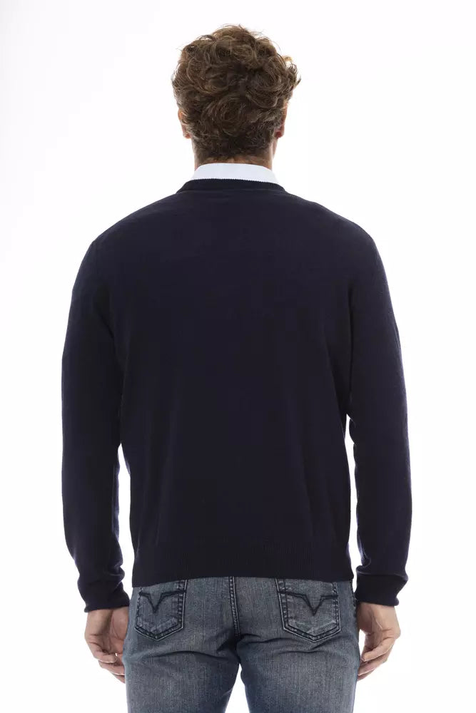 Sergio Tacchini Blue Wool Men Sweater