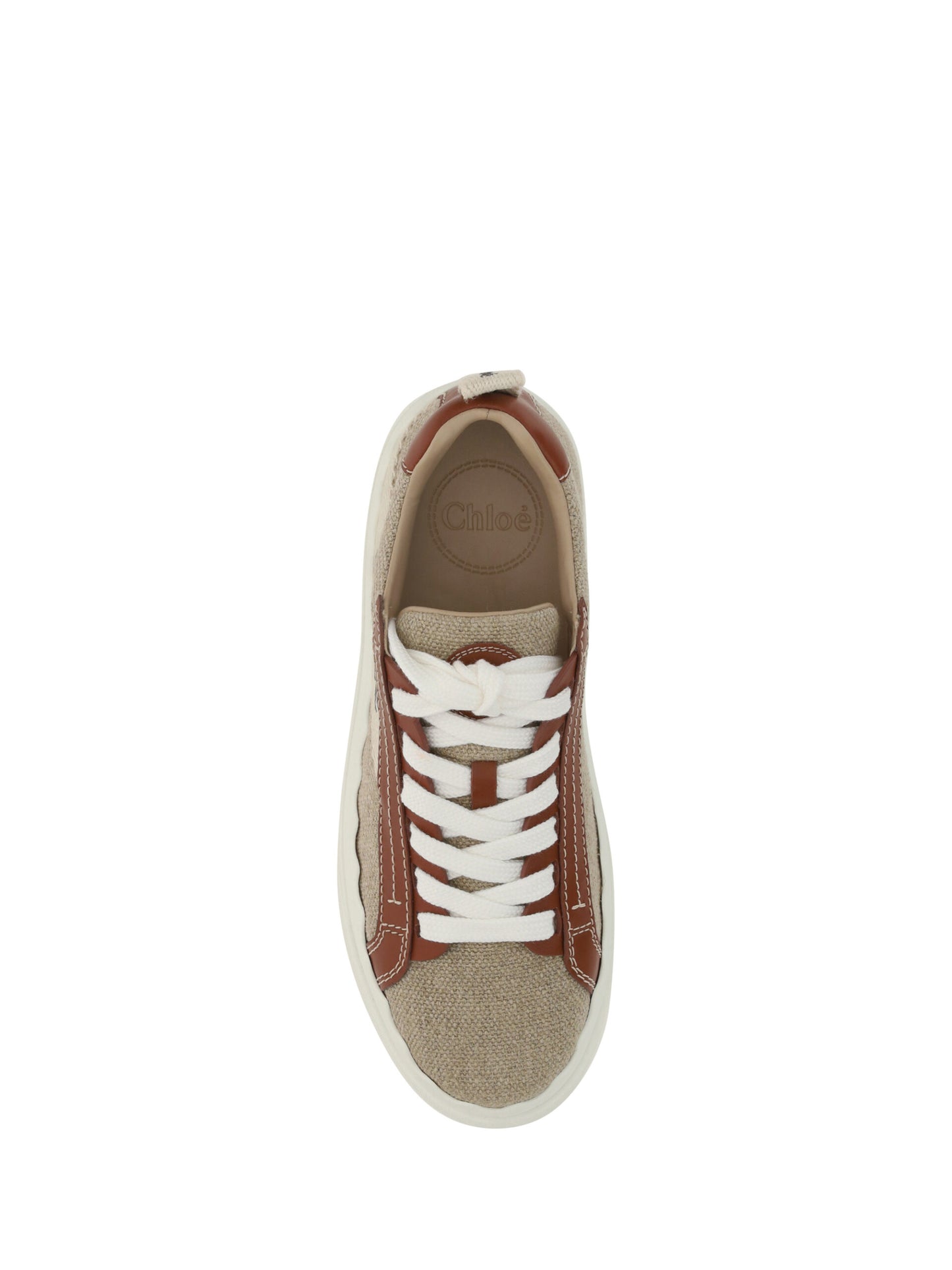 Chloé Exquisite Cotton & Calfskin Lace-Up Sneakers