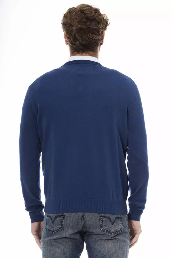 Sergio Tacchini Blue Wool Men Sweater