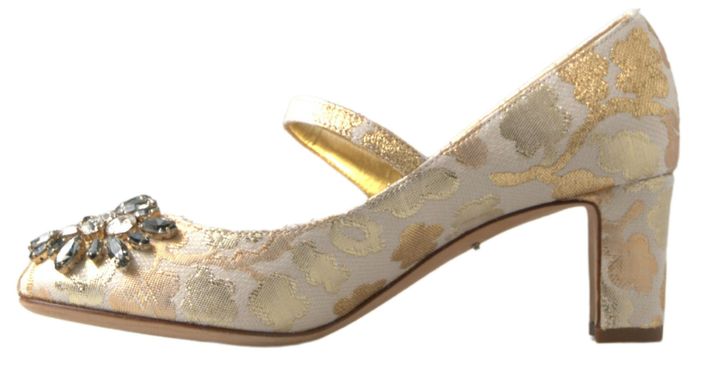 Dolce & Gabbana Golden Elegance Crystal-Embellished Sandals