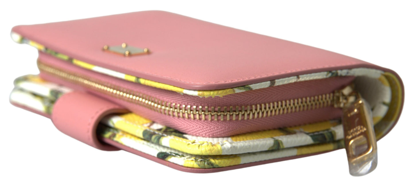 Dolce & Gabbana Chic Pink Zip Around Continental Wallet