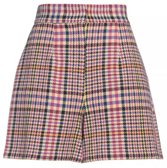 Liu Jo Chic Multicolor Tartan Cotton Shorts