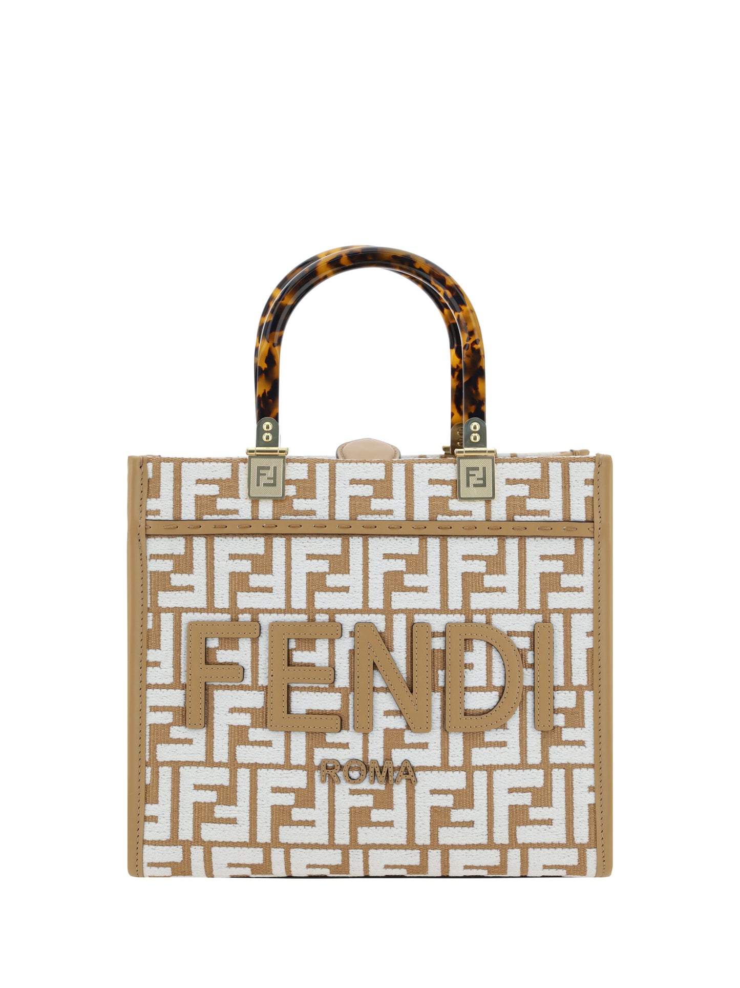 Fendi Chic Beige Sunshine Jacquard Handbag