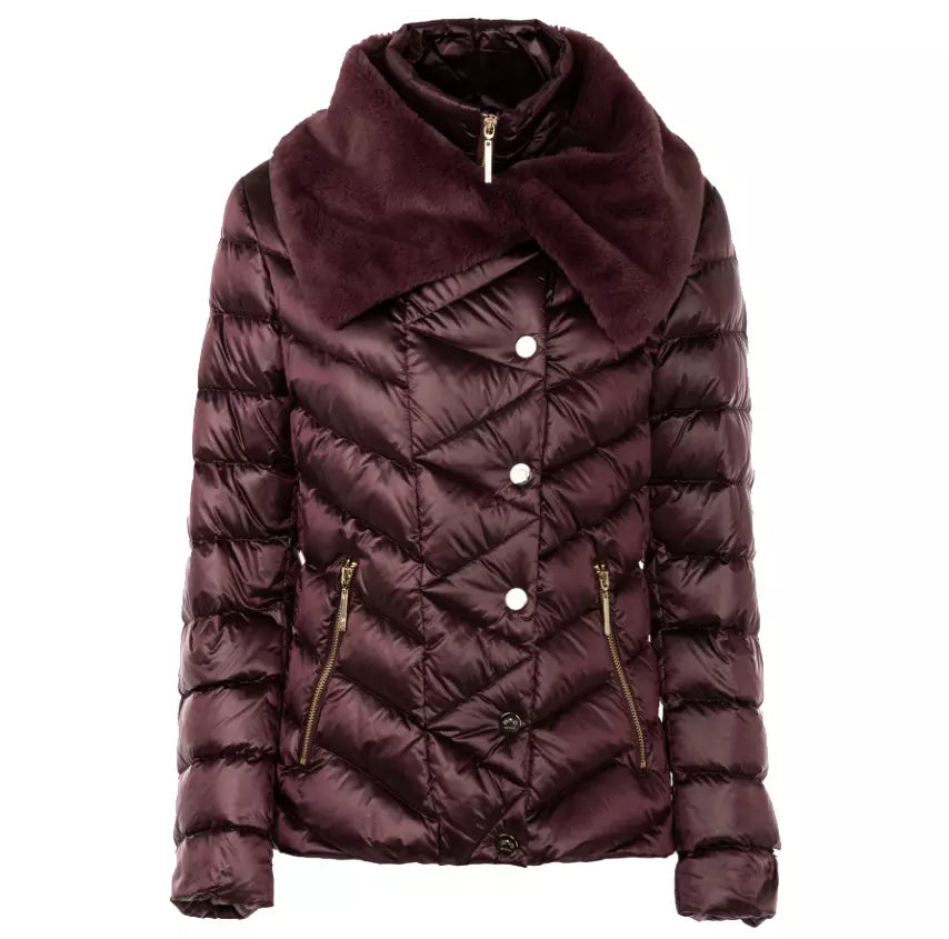 Liu Jo Plush Collar Down Jacket in Purple