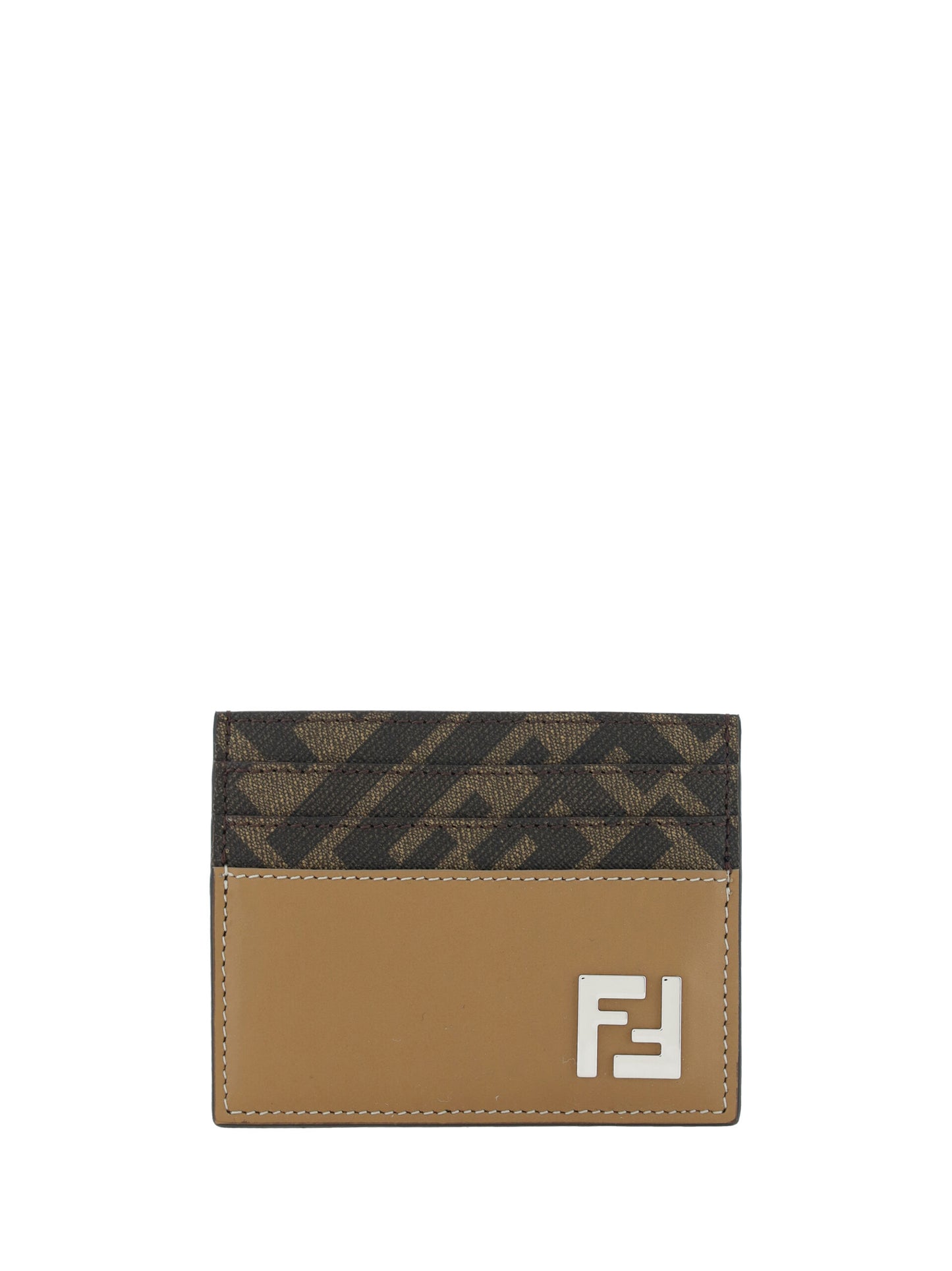 Fendi Sophisticated Dark Brown Leather Card Holder