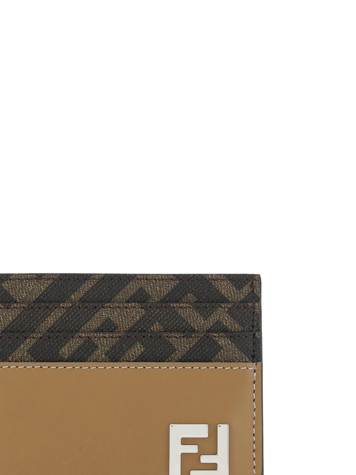 Fendi Sophisticated Dark Brown Leather Card Holder