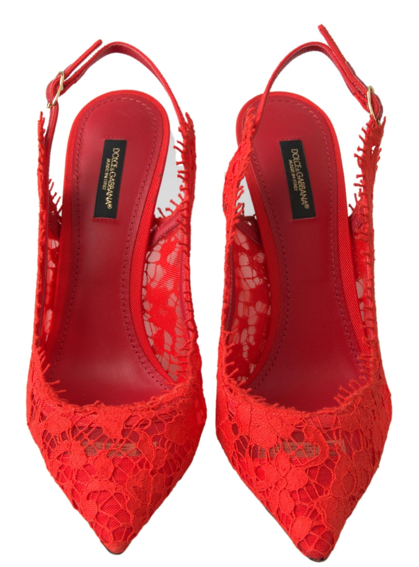 Dolce & Gabbana Elegant Red Slingback Heels Pumps