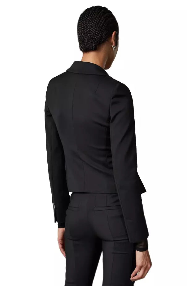 Patrizia Pepe Elegant Black Cotton Blend Blazer Jacket