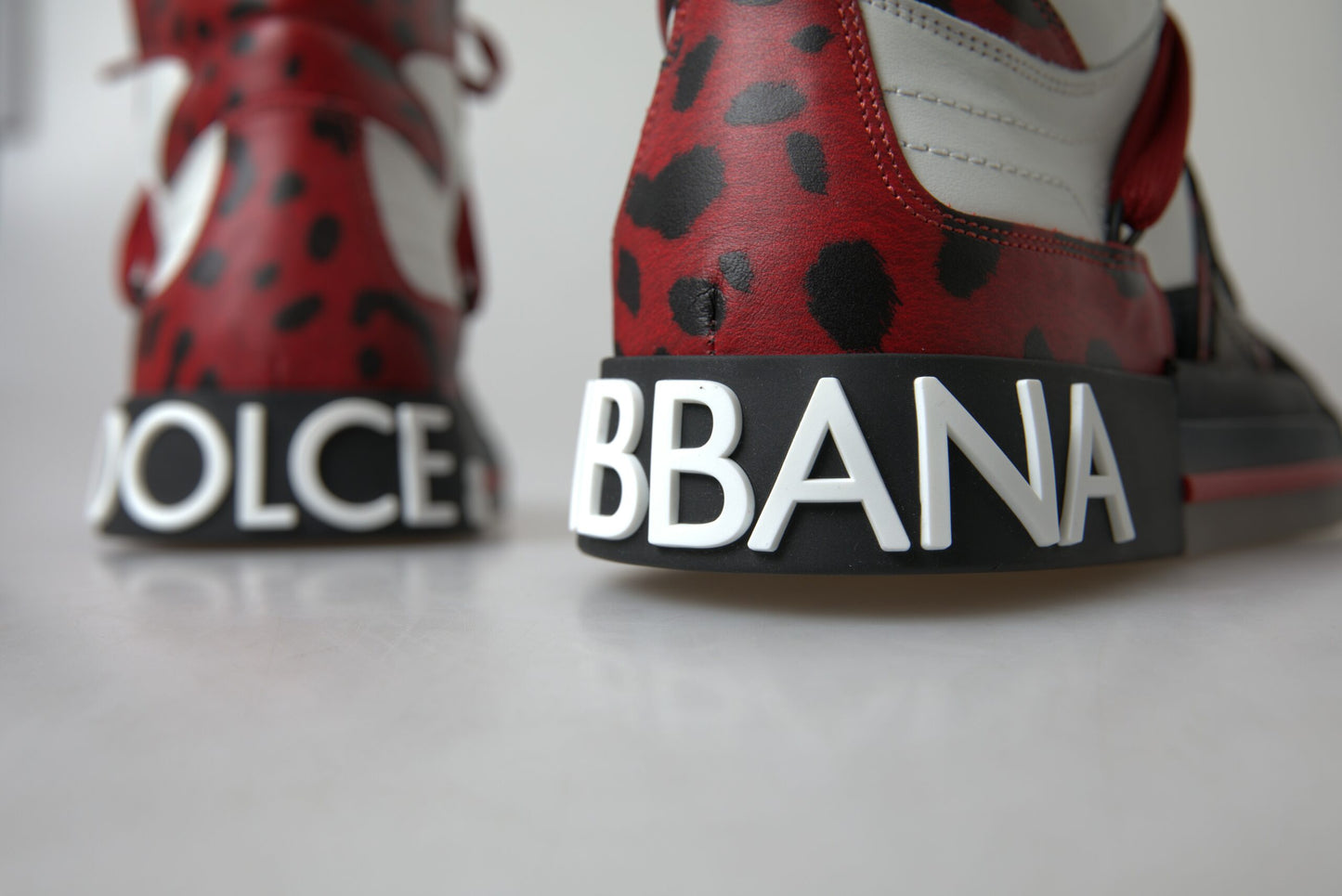 Dolce & Gabbana High-Top Leopard Sneakers in Lush Red Tones