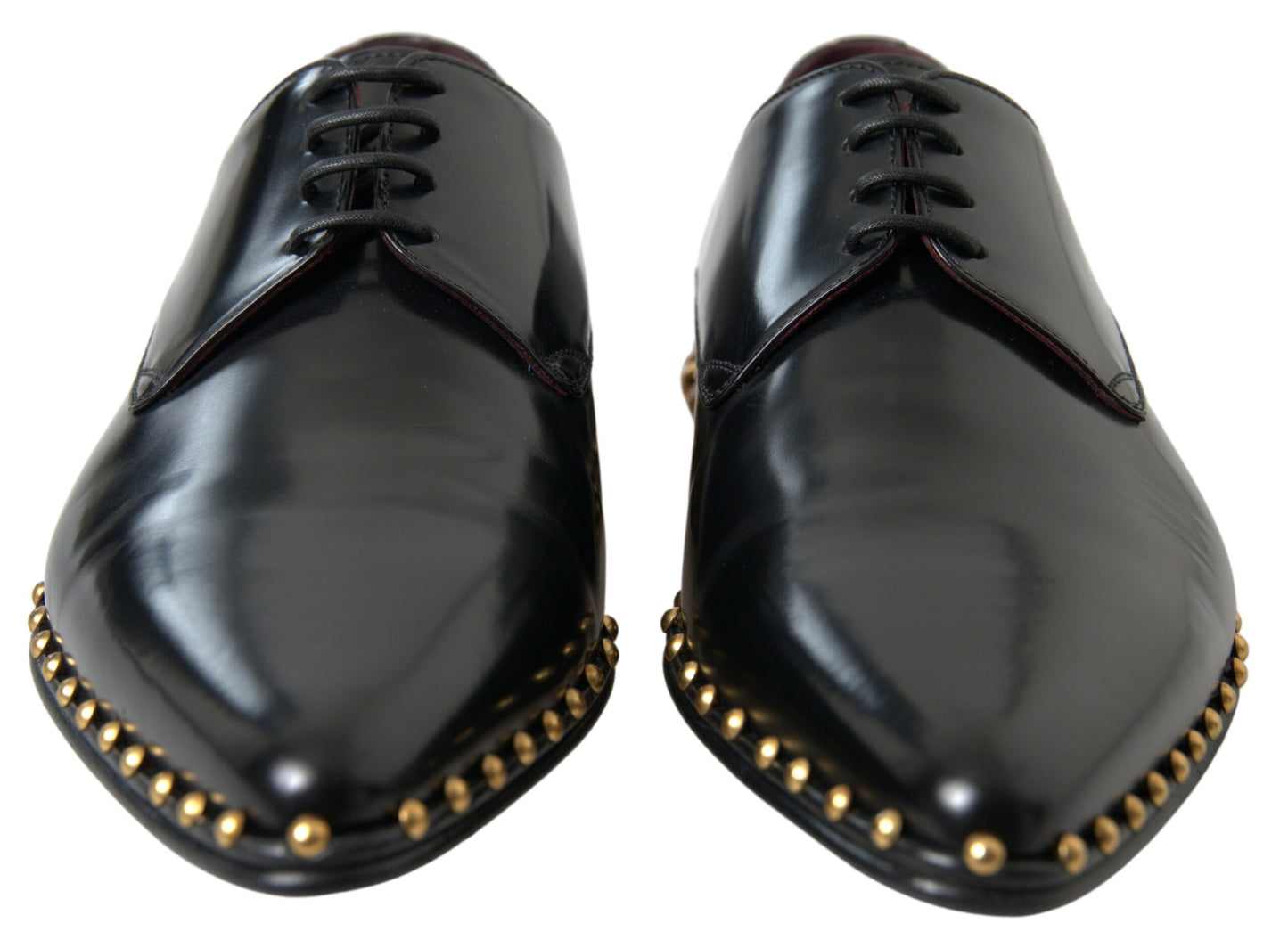 Dolce & Gabbana Elegant Gold-Accented Black Leather Dress Shoes