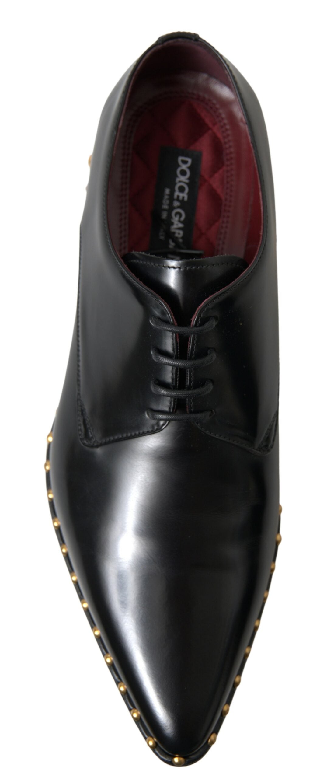 Dolce & Gabbana Elegant Gold-Accented Black Leather Dress Shoes