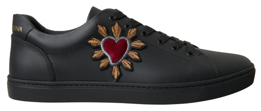 Dolce & Gabbana Elegant Heart Patch Leather Sneakers