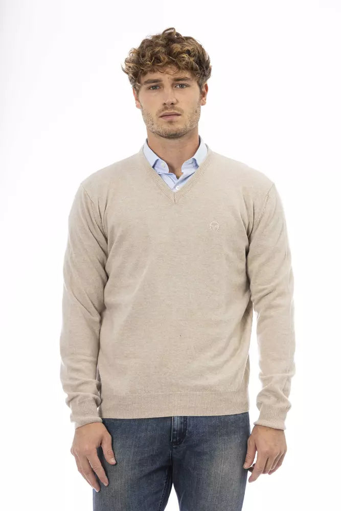 Sergio Tacchini Beige Wool Men Sweater