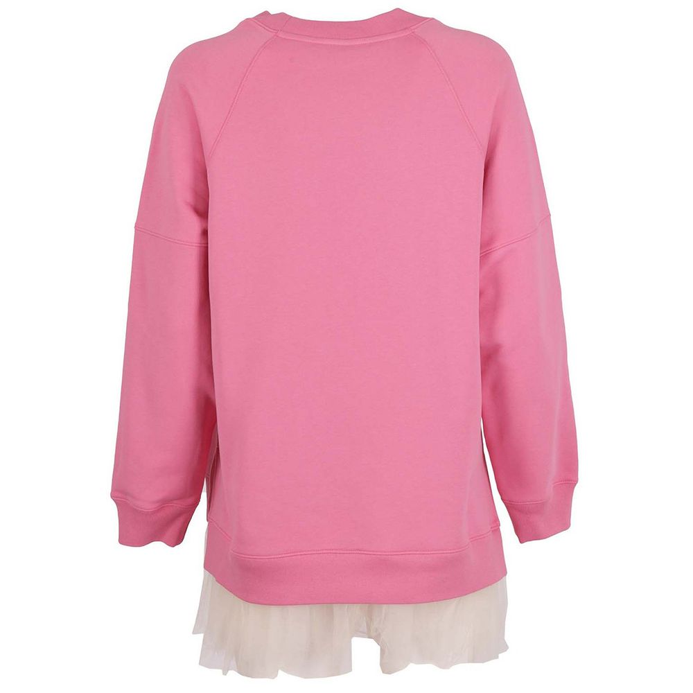 Moschino Couture Chic Cotton Crewneck with Tulle Detail