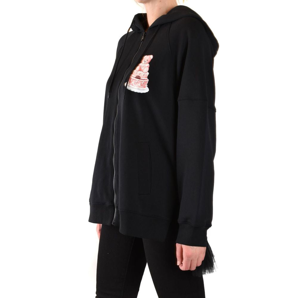 Moschino Couture Elegant Hooded Sweatshirt with Tulle Detail