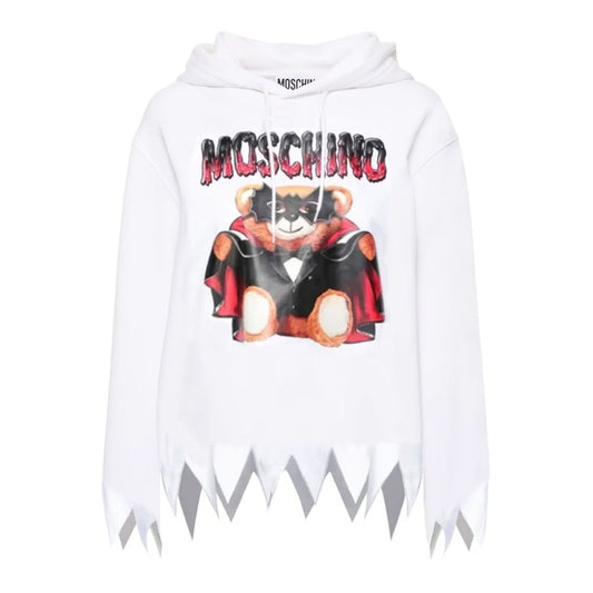 Moschino Couture Teddy Dracula Zig Zag Hooded Sweatshirt