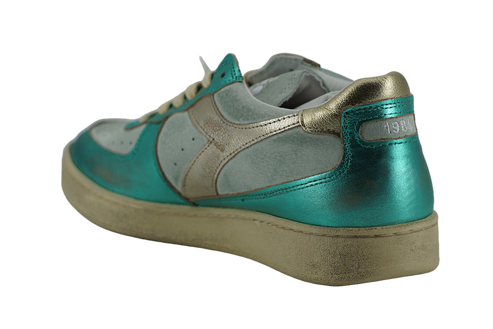 Diadora Elegant Sea Blue Retro Leather Sneakers