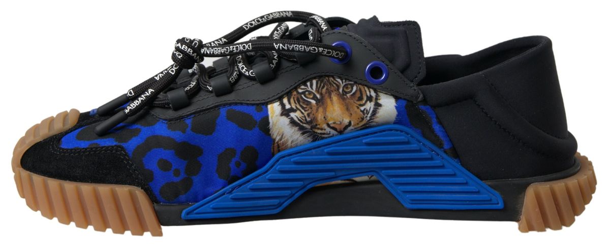 Dolce & Gabbana Elegant Black NS1 Sneakers with Tiger Motive