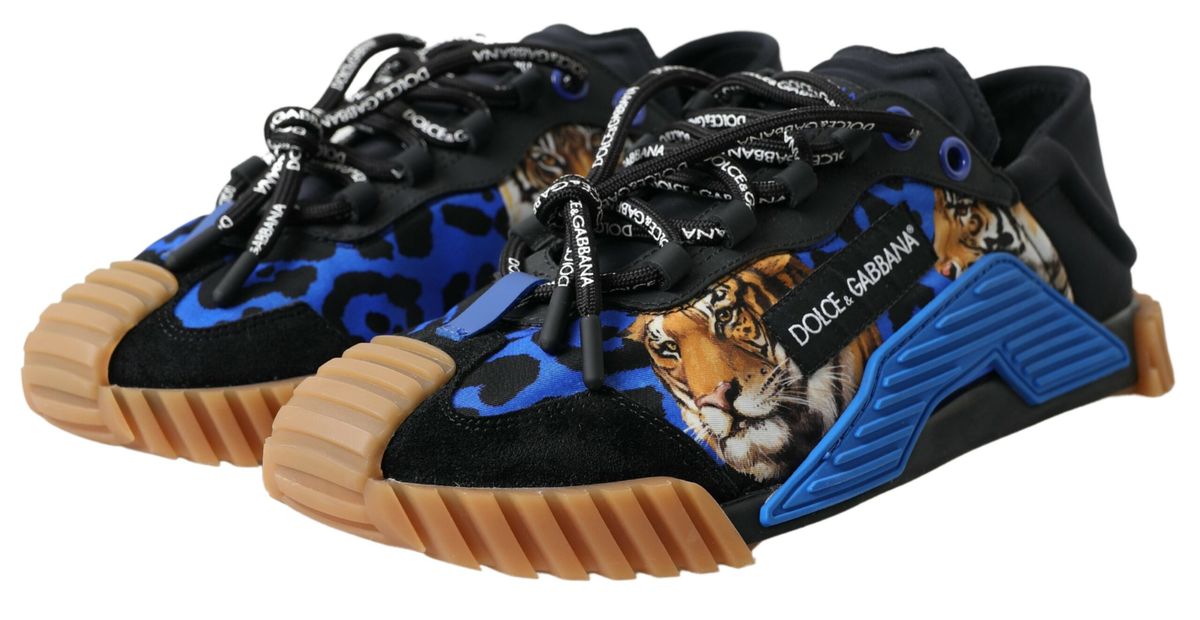 Dolce & Gabbana Elegant Black NS1 Sneakers with Tiger Motive