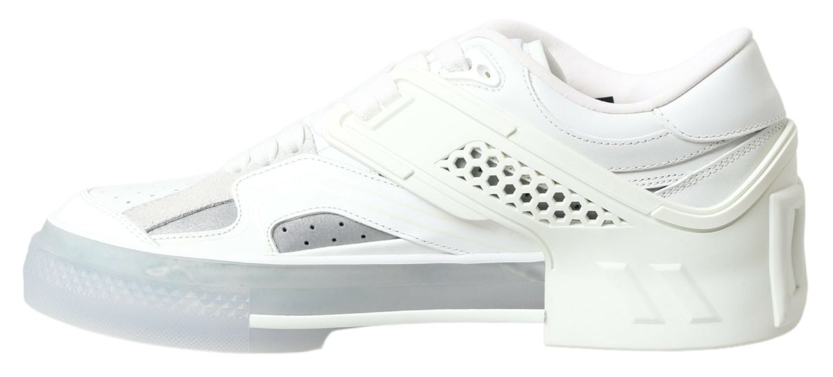 Dolce & Gabbana Elegant White Leather Low Top Sneakers