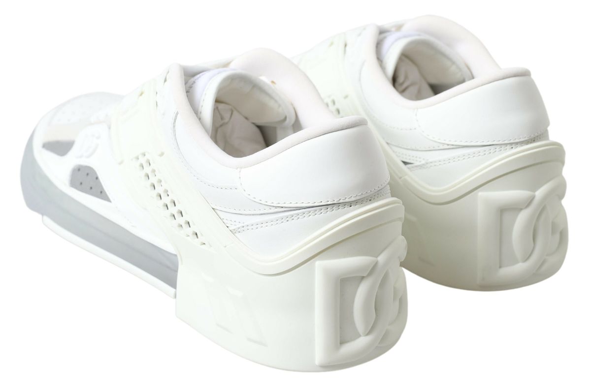 Dolce & Gabbana Elegant White Leather Low Top Sneakers