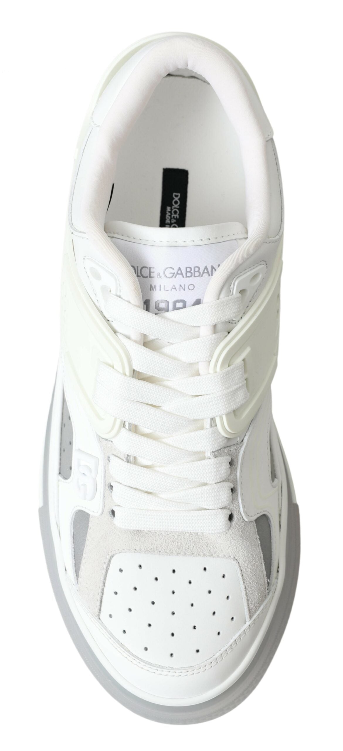 Dolce & Gabbana Elegant White Leather Low Top Sneakers