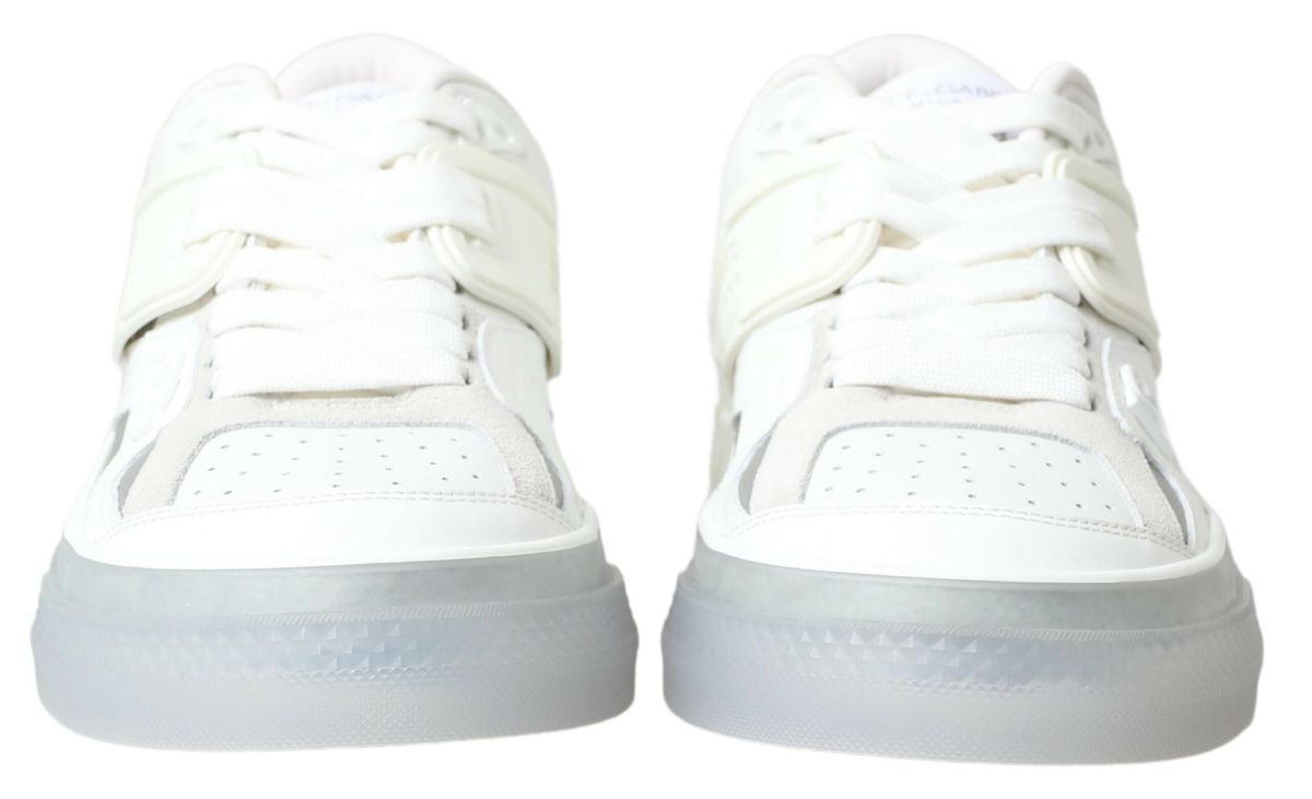 Dolce & Gabbana Elegant White Leather Low Top Sneakers