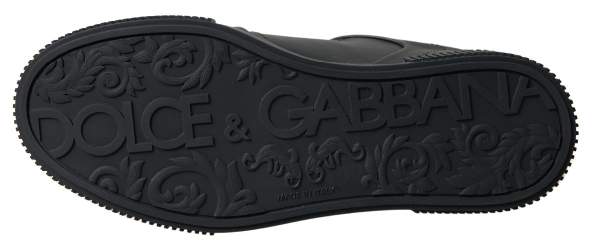 Dolce & Gabbana Elegant Black Leather Low Top Sneakers