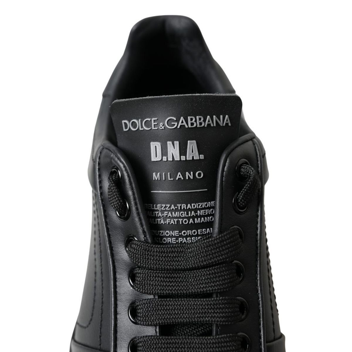 Dolce & Gabbana Elegant Black Leather Low Top Sneakers