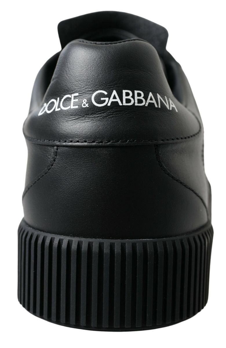 Dolce & Gabbana Elegant Black Leather Low Top Sneakers