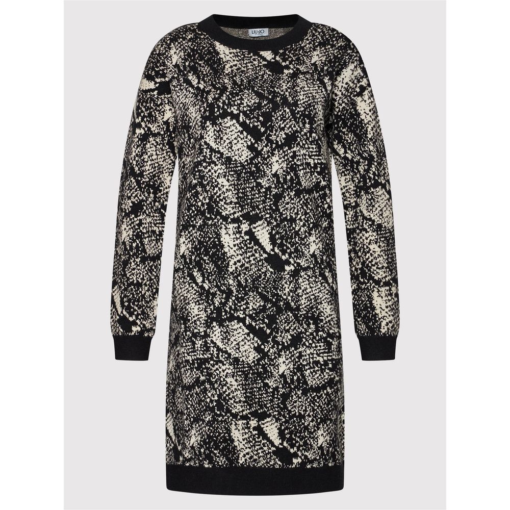 Liu Jo Elegant Black Python Texture Dress