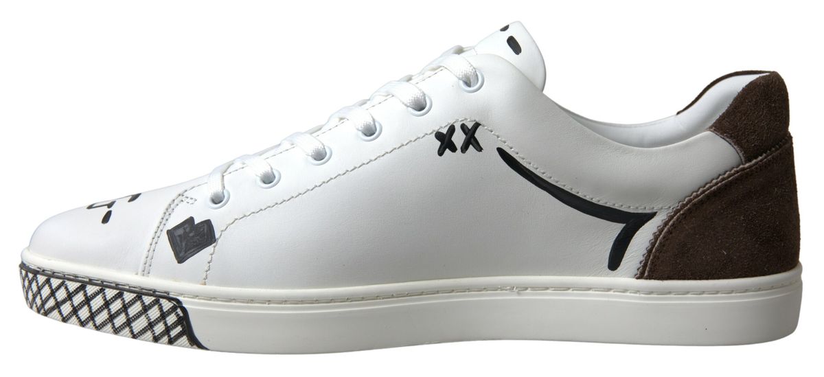 Dolce & Gabbana Sleek White Leather Casual Sneakers