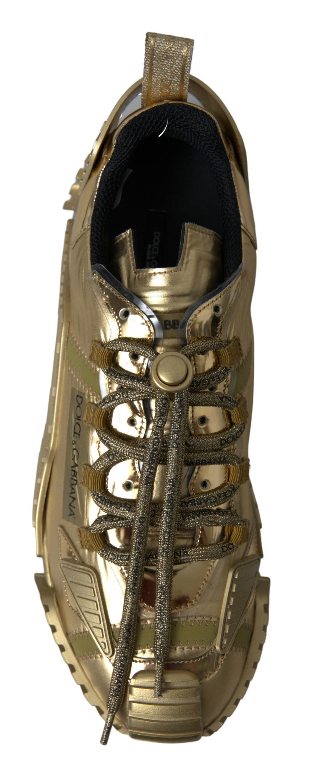 Dolce & Gabbana Elegant Gold Lace-Up NS1 Sneakers