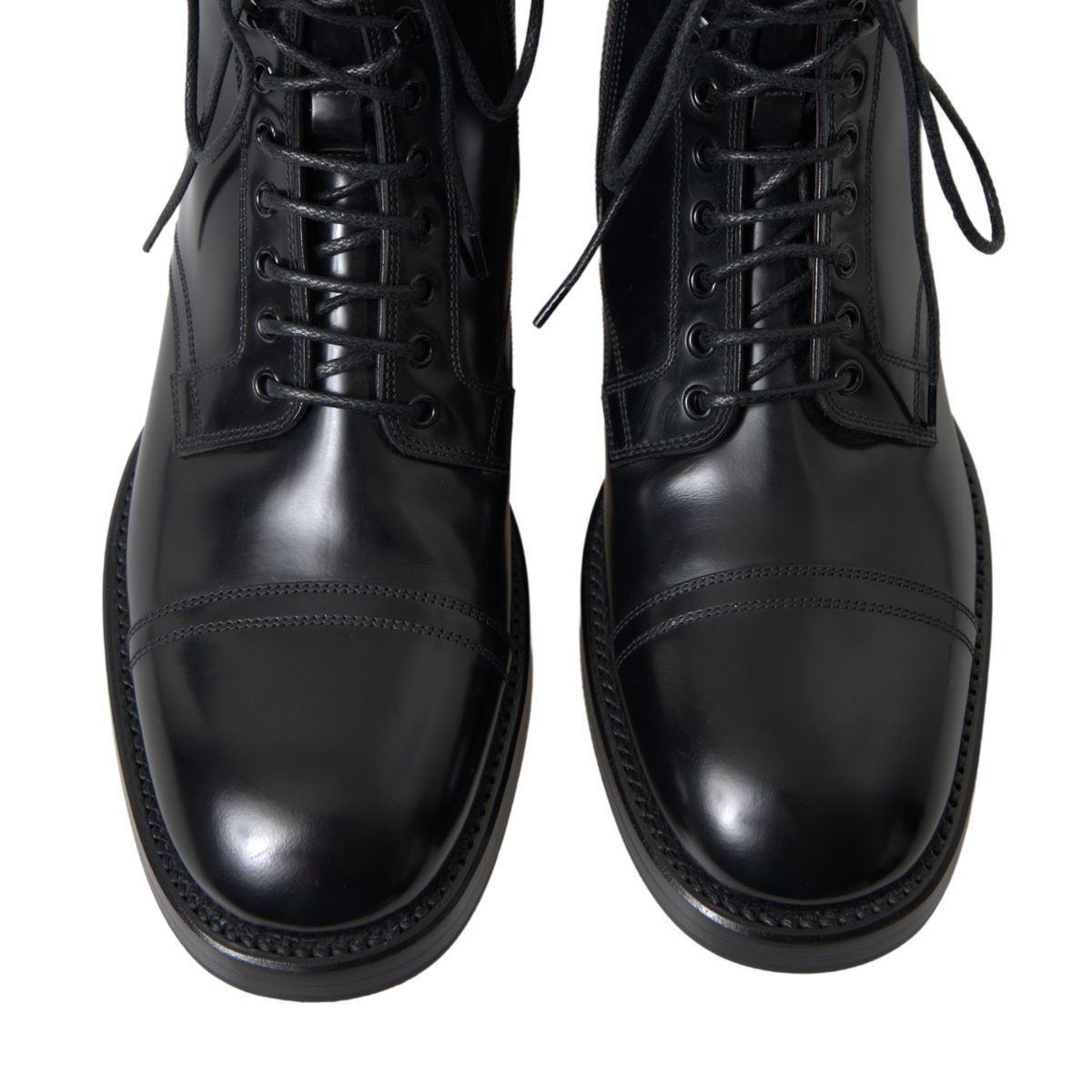 Dolce & Gabbana Elegant Black Leather Formal Boots