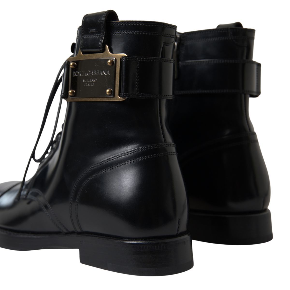 Dolce & Gabbana Elegant Black Leather Formal Boots