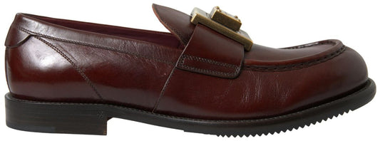 Dolce & Gabbana Elegant Bordeaux Leather Dress Loafers