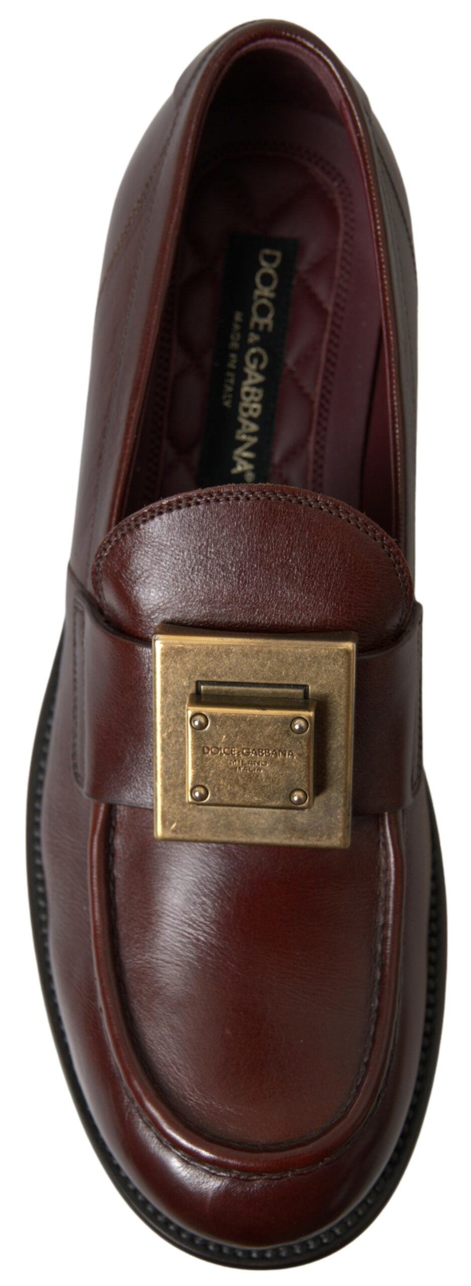 Dolce & Gabbana Elegant Bordeaux Leather Dress Loafers