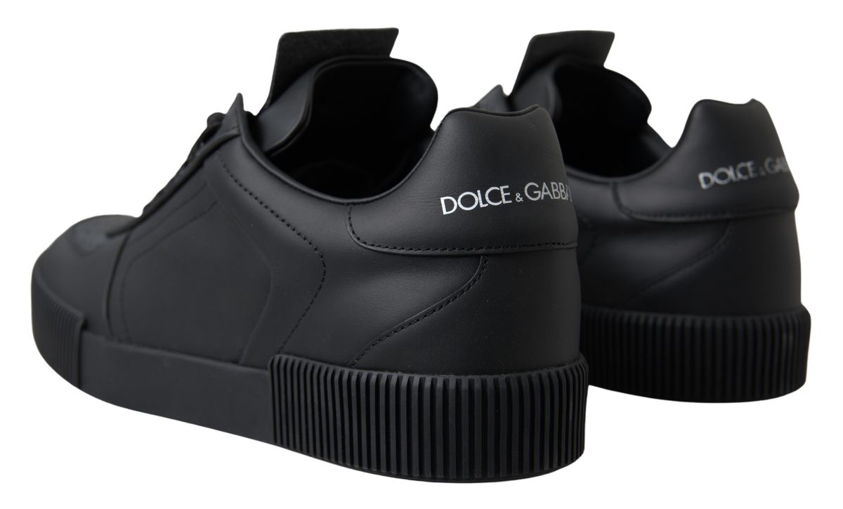 Dolce & Gabbana Elegant Black Low Top Leather Sneakers