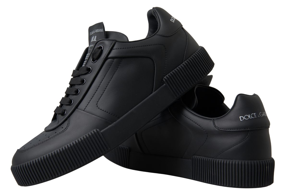 Dolce & Gabbana Elegant Black Low Top Leather Sneakers