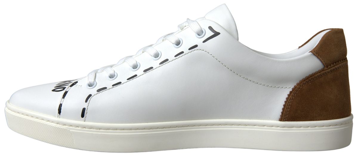 Dolce & Gabbana Chic White and Beige Casual Sneakers