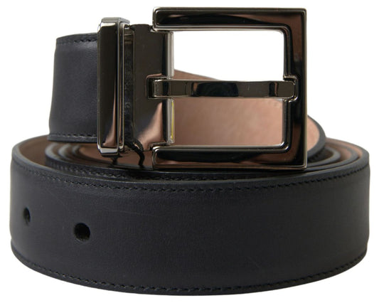 Dolce & Gabbana Elegant Black Leather Belt with Metal Buckle