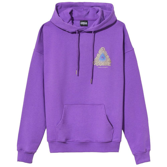 Comme Des Fuckdown Purple Cotton Hooded Sweatshirt with Bold Print