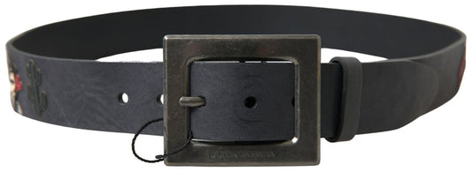 Dolce & Gabbana Elegant Black Leather Belt with Metal Buckle