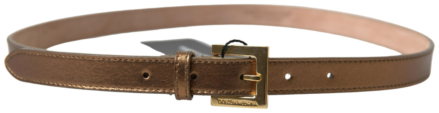 Dolce & Gabbana Bronze Italian Leather Belt